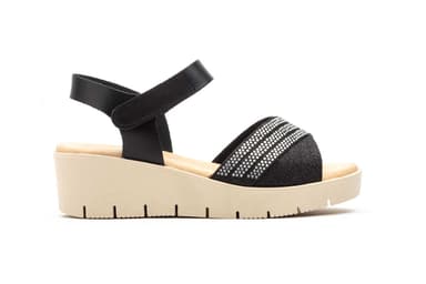 Sandalias Mujer Piel Negro Plata JAM ref. 3150