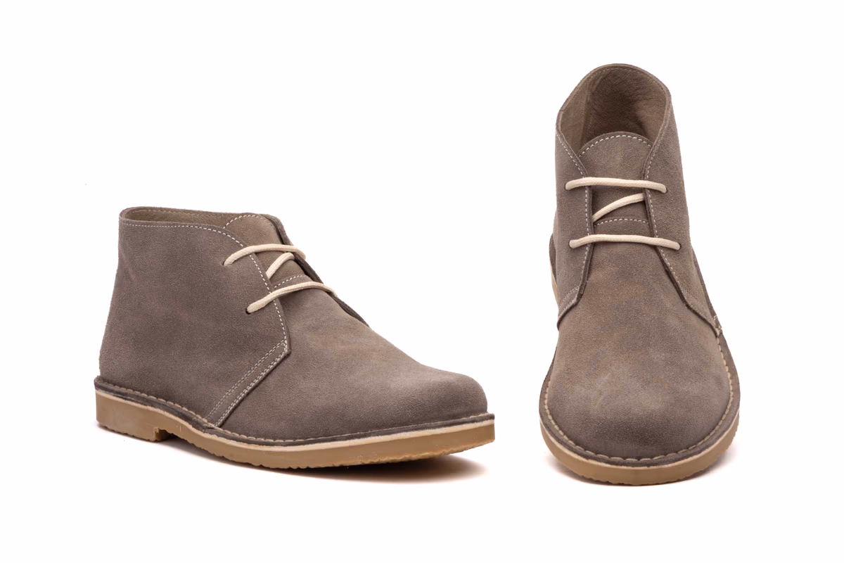 Botín Hombre Piel Serraje Gris Cordones Pisa Mierdas Safari ref. SF-6012