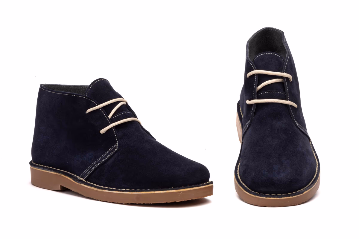 Botín Hombre Piel Serraje Marino Cordones Pisa Mierdas Safari ref. SF-6012
