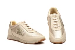 Deportivos Mujer Piel Platino BeigeMetal JAM ref. 3444