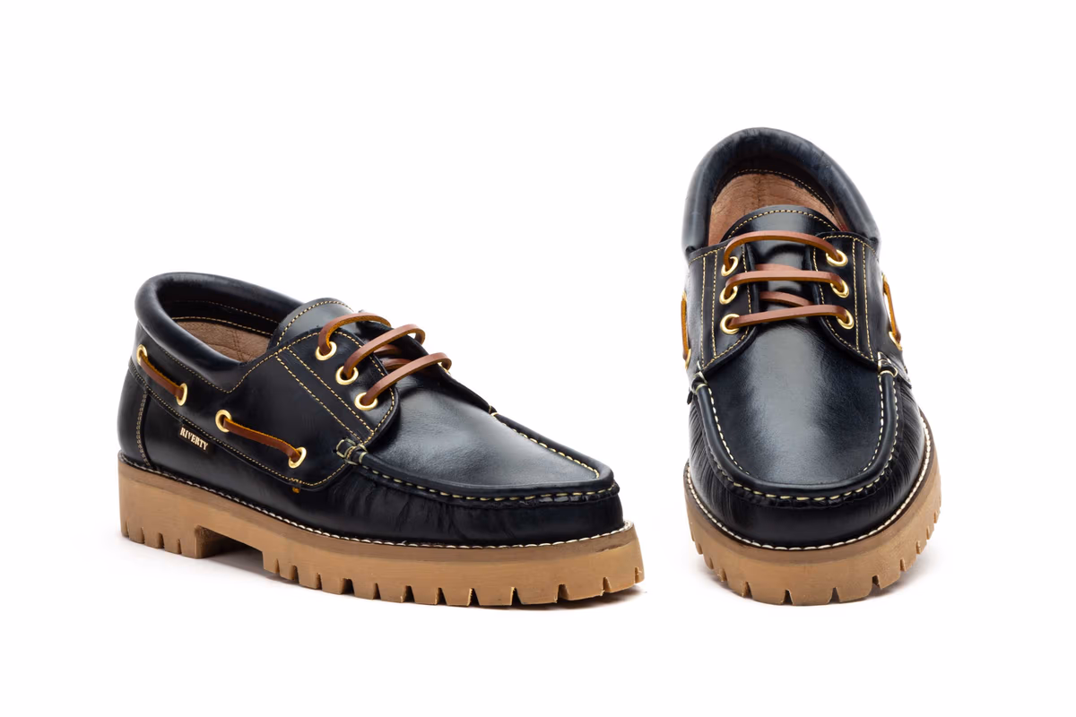 Náuticos Hombre Piel Pull Marino Riverty ref. RV-1000