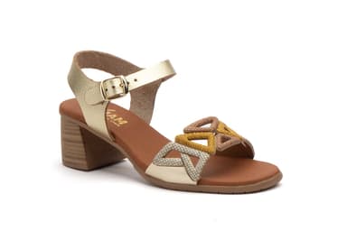 Sandalias Mujer Piel Platino Fantasia Tacón Hebilla JAM ref. SPK-2671