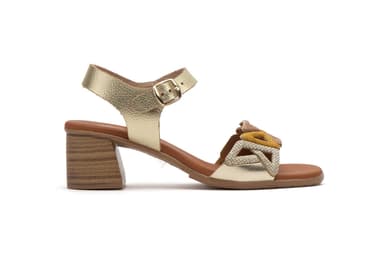 Sandalias Mujer Piel Platino Fantasia Tacón Hebilla JAM ref. SPK-2671
