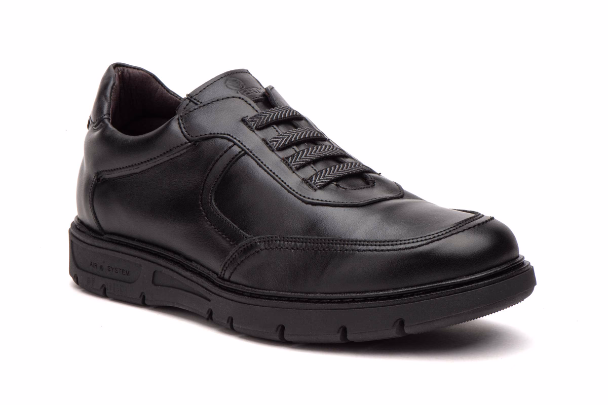 Zapatos Hombre Piel Negro Elásticos Plantilla Extraible Riverty ref. RV-620