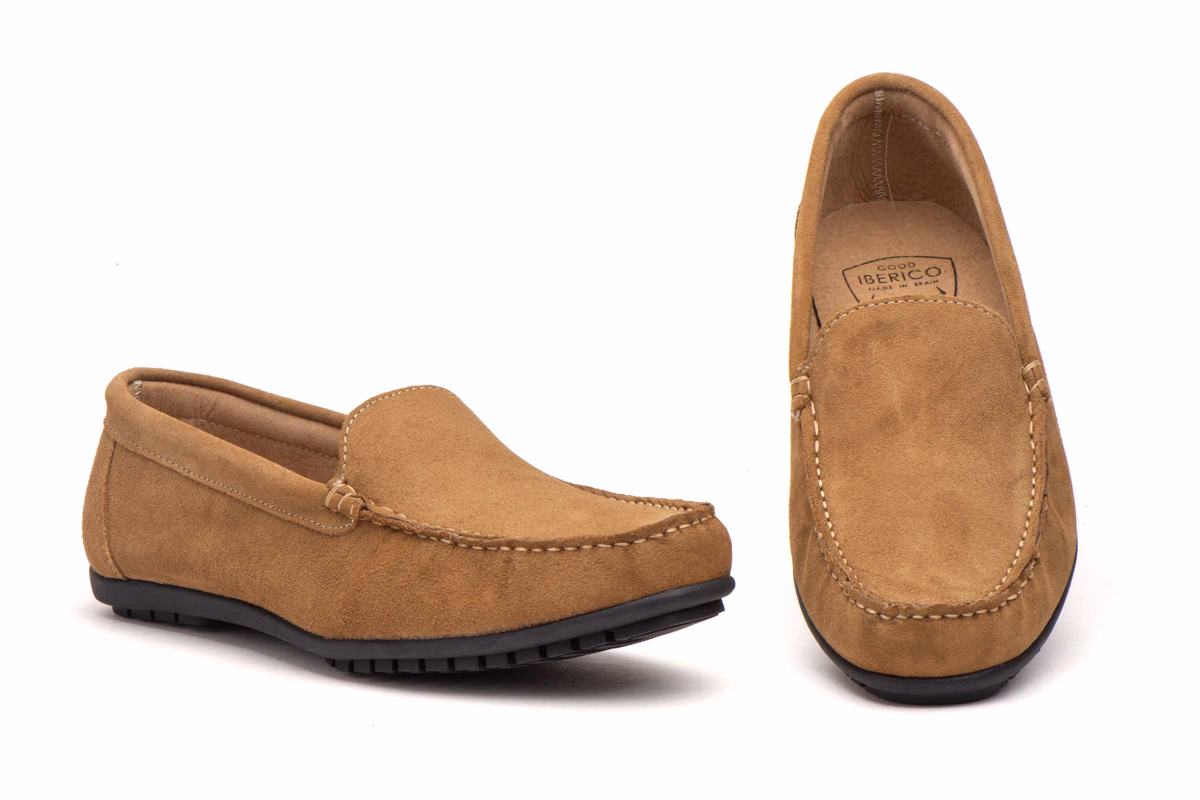 Náuticos Hombre Piel Serraje Taupe Antifaz Ibérico ref. IB-12345