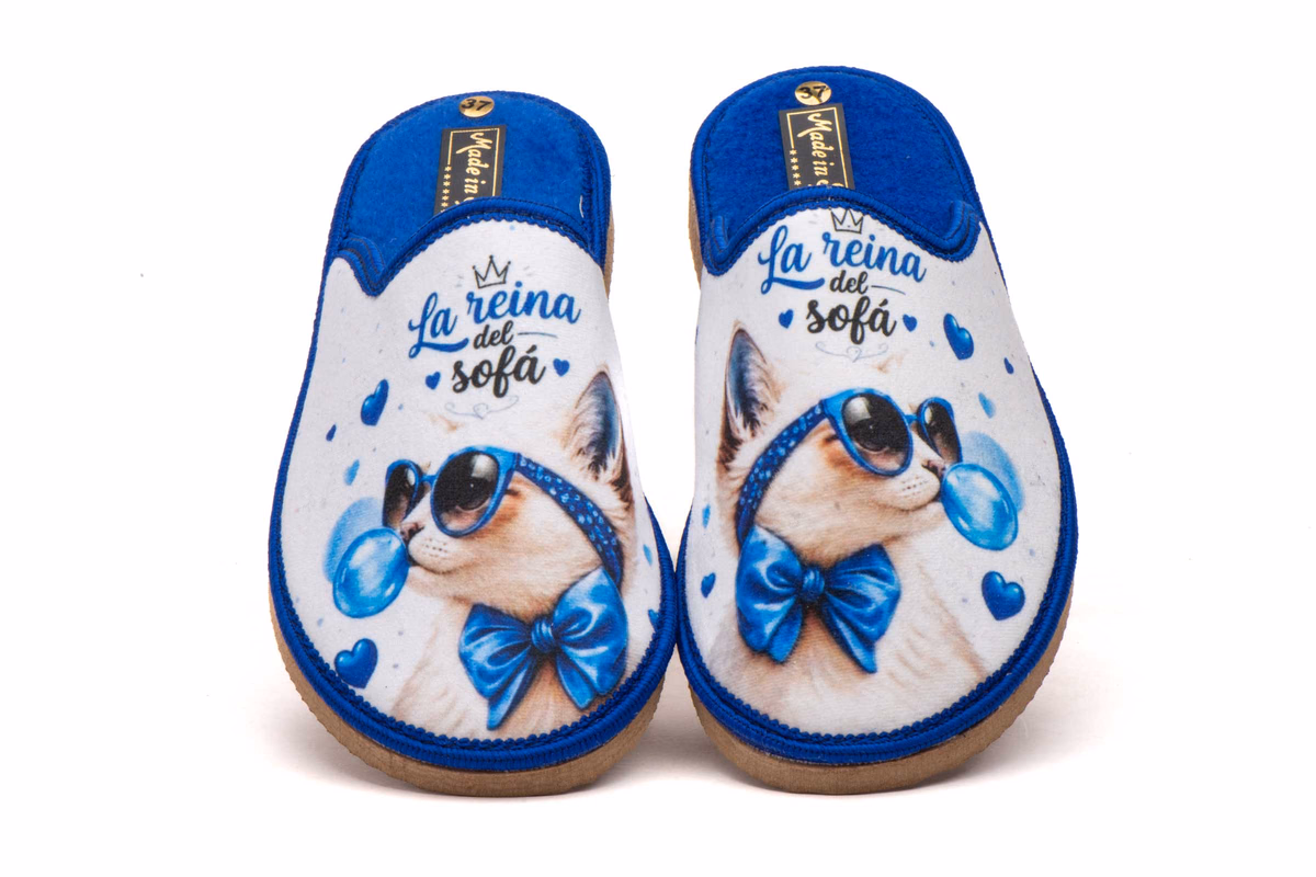 Zapatillas Casa Mujer Azul La Reina Del Sofá ref. CRP-7728