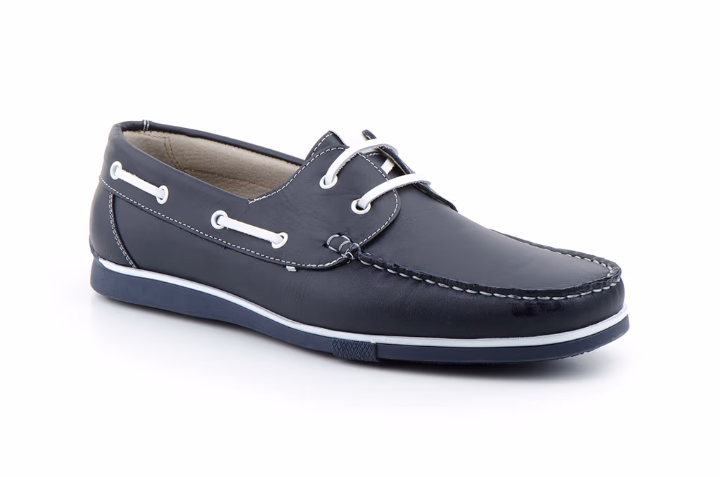 Náuticos Hombre Piel Marino Cordones Nautic JAM ref. 140n