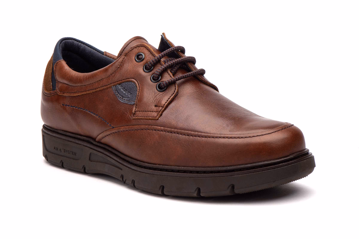 Zapatos Hombre Piel Coñac Cordones Plantilla Extraíble Riverty ref. RV-618