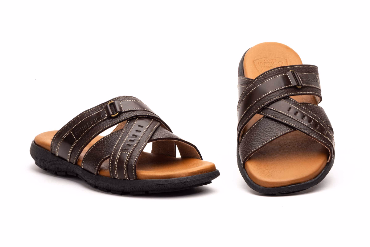 Sandalias Hombre Piel Marrón Ibérico ref. IB-2021