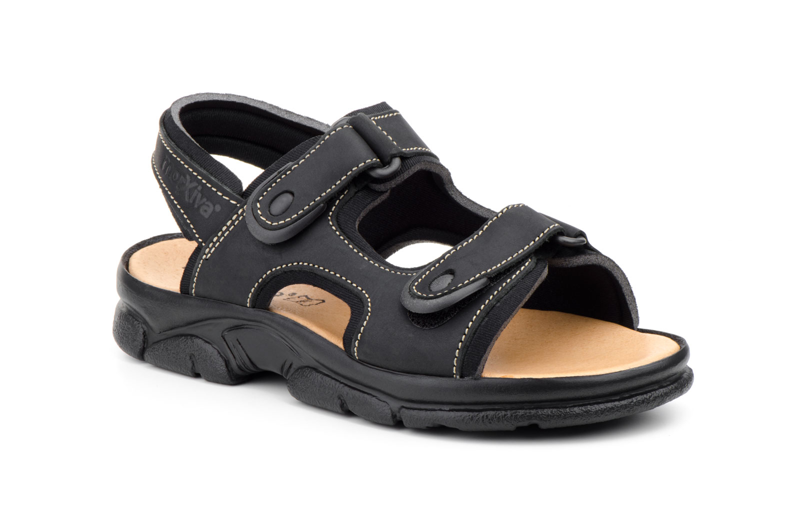 Sandalias Californianas Bio Hombre Piel Negro Morxiva  -  Ref. 7001 Negro