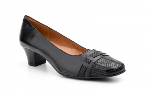 Zapatos Mujer Piel Negro Serpiente  -  Ref. 5722 Negro