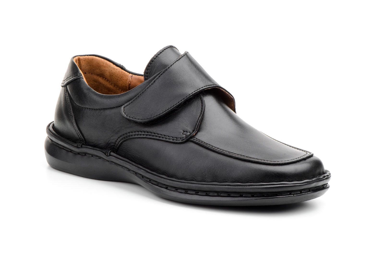 Zapatos Hombre Piel Negro Suela Cosida Plantilla Extraible  -  Ref. 60300 Negro