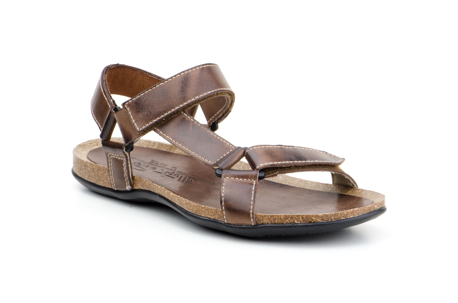 Sandalias Hombre Piel Marrón Planta Corcho  -  Ref. 900 PA Marrón