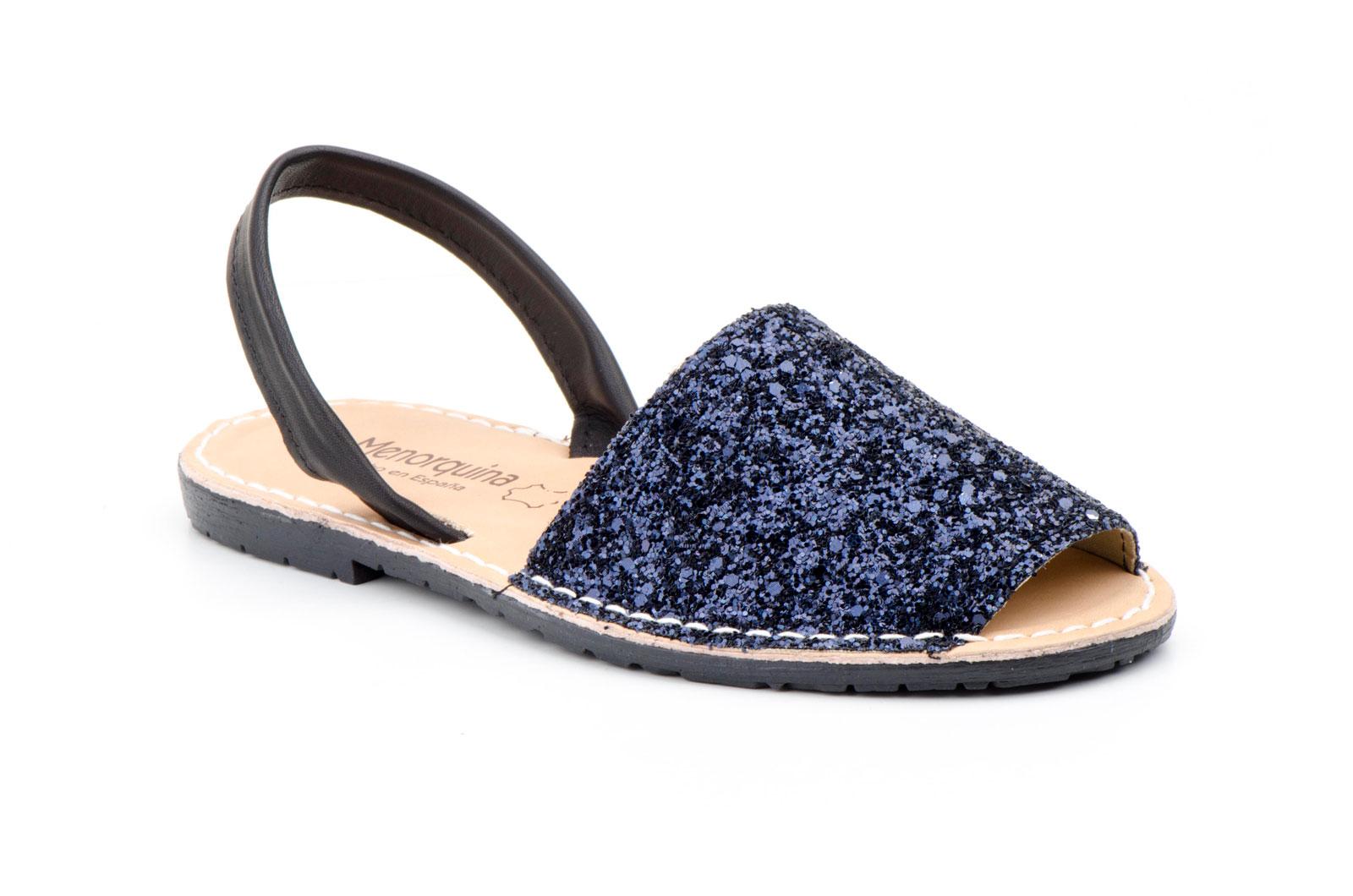 Menorquinas Ibicencas Mujer Glitter Marino Acolchada  -  Ref. 6700 Glitter Marino