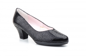 Zapatos Mujer Piel Negro Serpiente  -  Ref. 8855 Negro