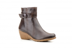 Botines Mujer Piel Marrón Botín Cremallera  -  Ref. MC-601 Marrón