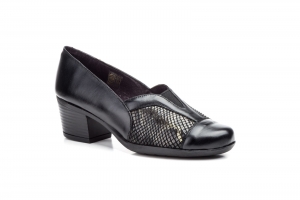 Zapatos Mujer Piel Negro Lycra  -  Ref. 5414 Negro