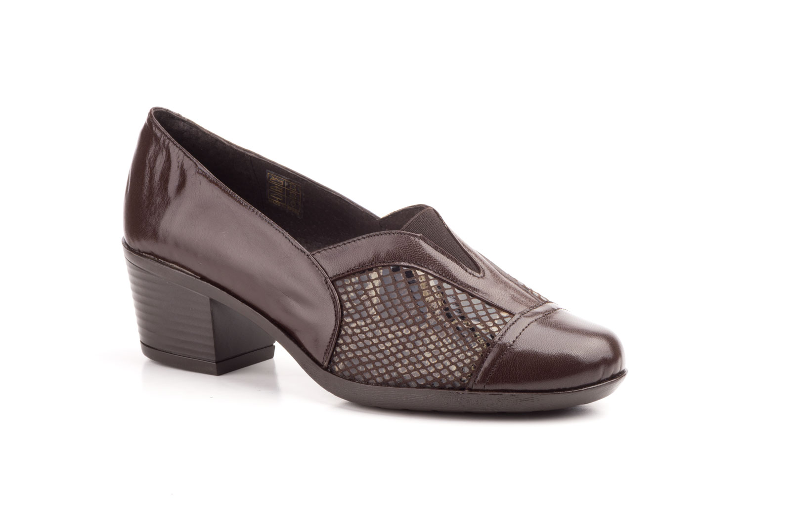Zapatos Mujer Piel Marrón Lycra  -  Ref. 5414 Marrón