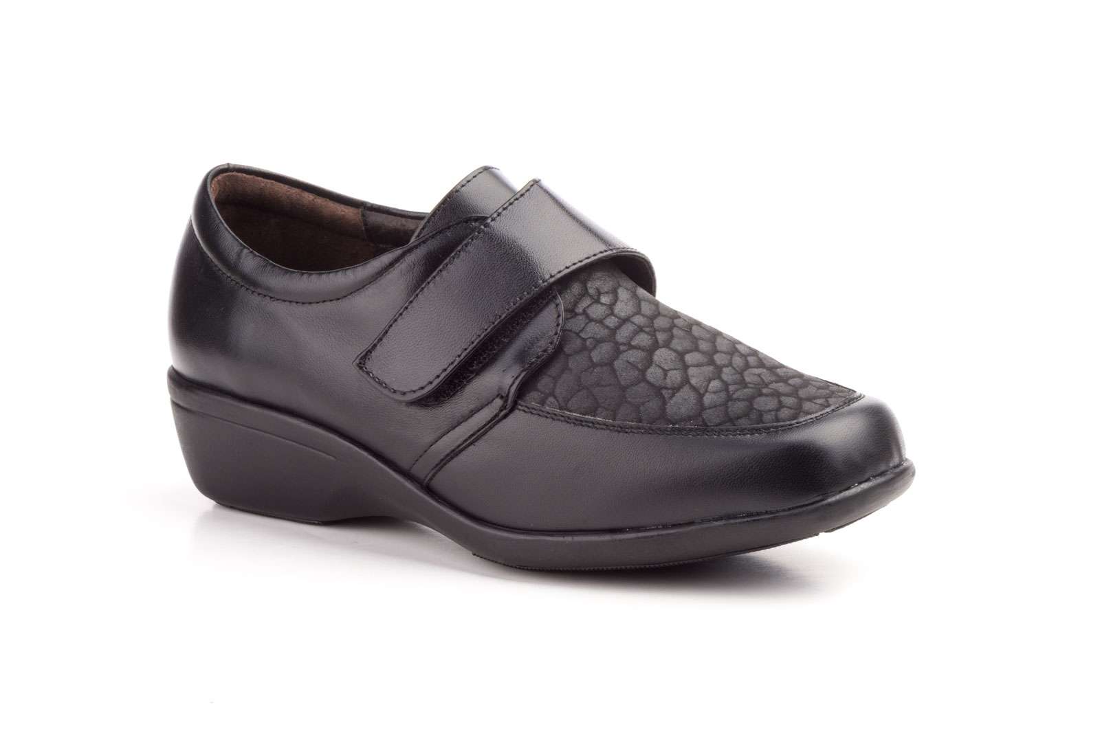 Zapatos Mujer Piel Negro Lycra  -  Ref. 782 Negro