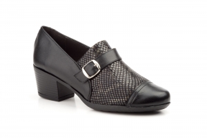 Zapatos Mujer Piel Negro Licra  -  Ref. 5400 Negro
