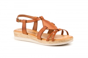 Sandalias Mujer Piel Cuero  -  Ref. 2124 Cuero