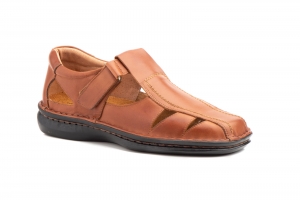 Sandalias Hombre Piel Coñac  -  Ref. 60313 Coñac