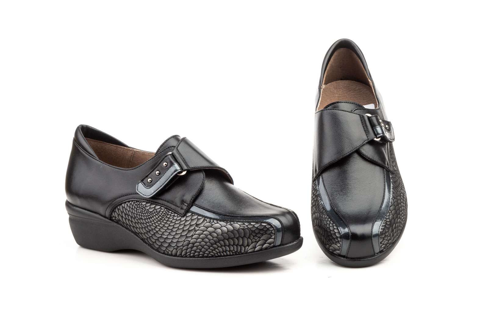 Zapatos Mujer Piel Napalina Negro  -  Ref. 6872 Napalina Negro