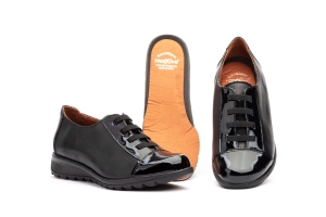 Zapatos Mujer Piel Negro Elásticos  -  Ref. MX-301 Negro