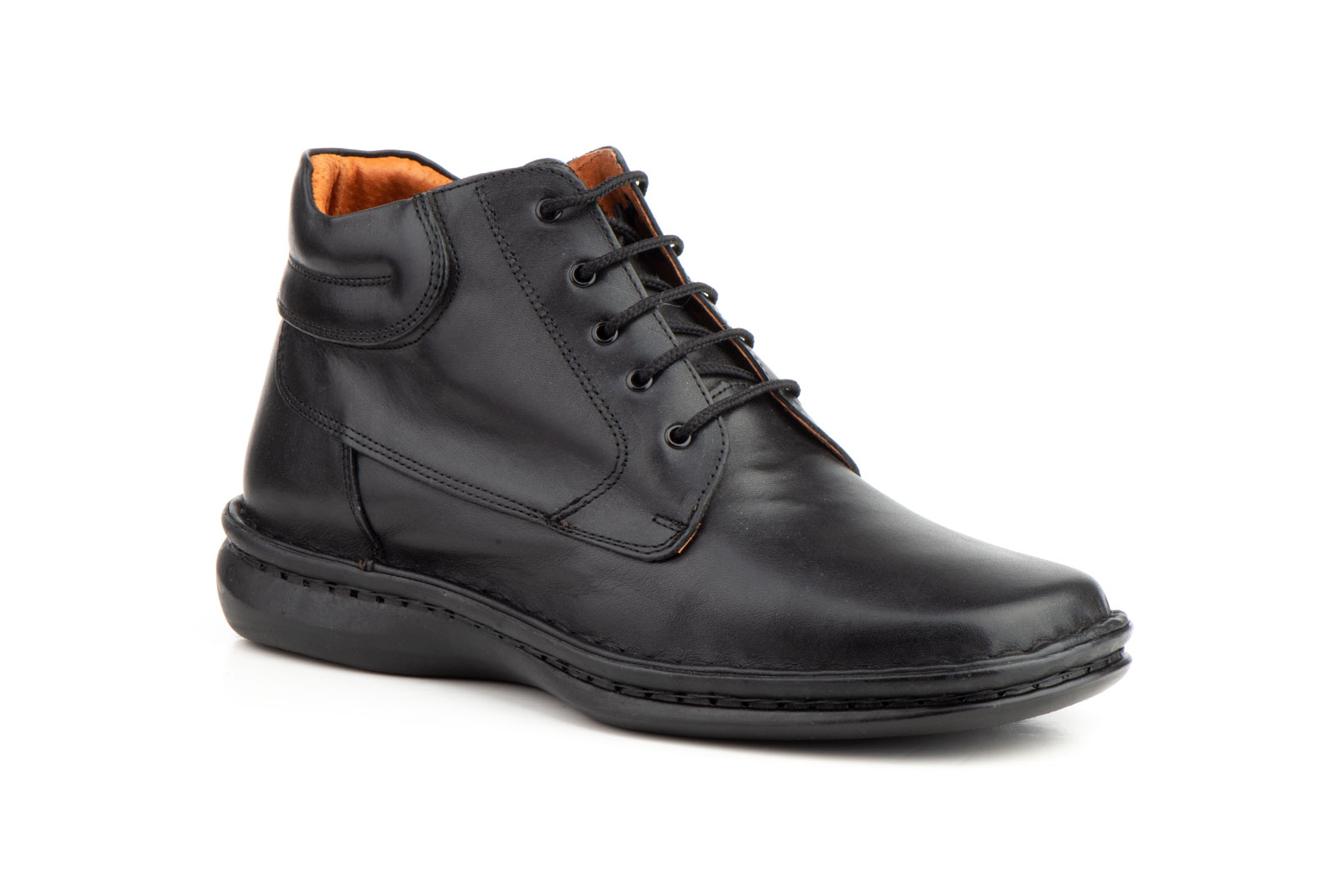 Botín Hombre Piel Cordones  -  Ref. 60108 Negro