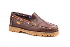 Náuticos Hombre Piel Pull Cuero Antifaz Suela Gruesa  -  Ref. 2046 Cuero