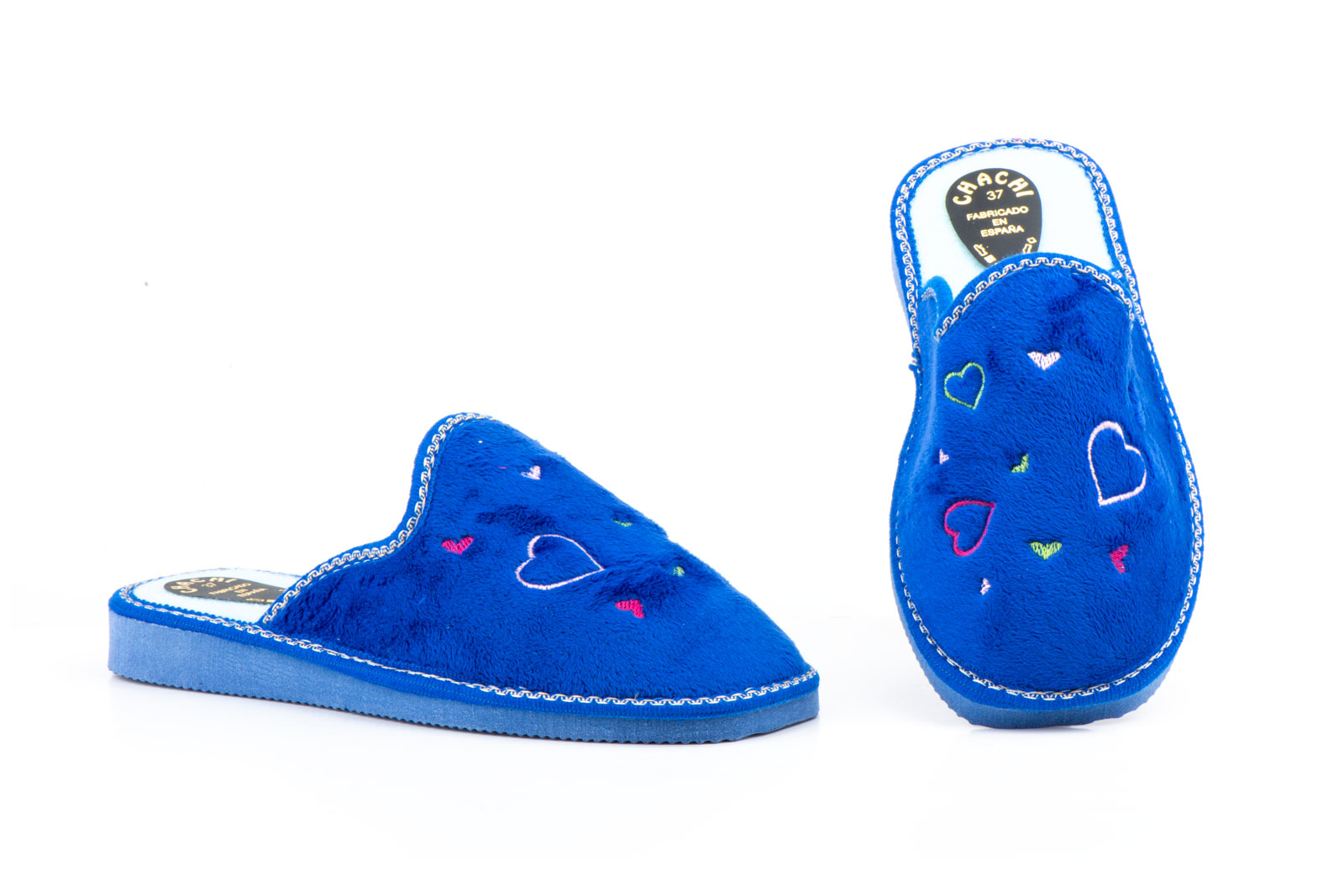 Zapatillas Mujer Azul Corazones  -  Ref. ZCH-552 Azul