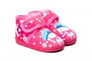 Zapatilla Botín Niña Muñeca  -  Ref. BRI-50 Fucsia