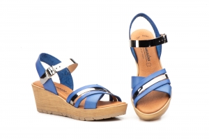 Sandalias Mujer Piel Klein Acero Cuña  -  Ref. 71137 Klein Acero