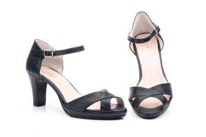 Sandalias Mujer Piel Negro Plataforma  -  Ref. 3028 Negro