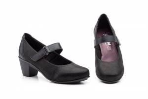 Zapatos Mujer Negro Tacón Hebilla  -  Ref. GV-7218 Negro