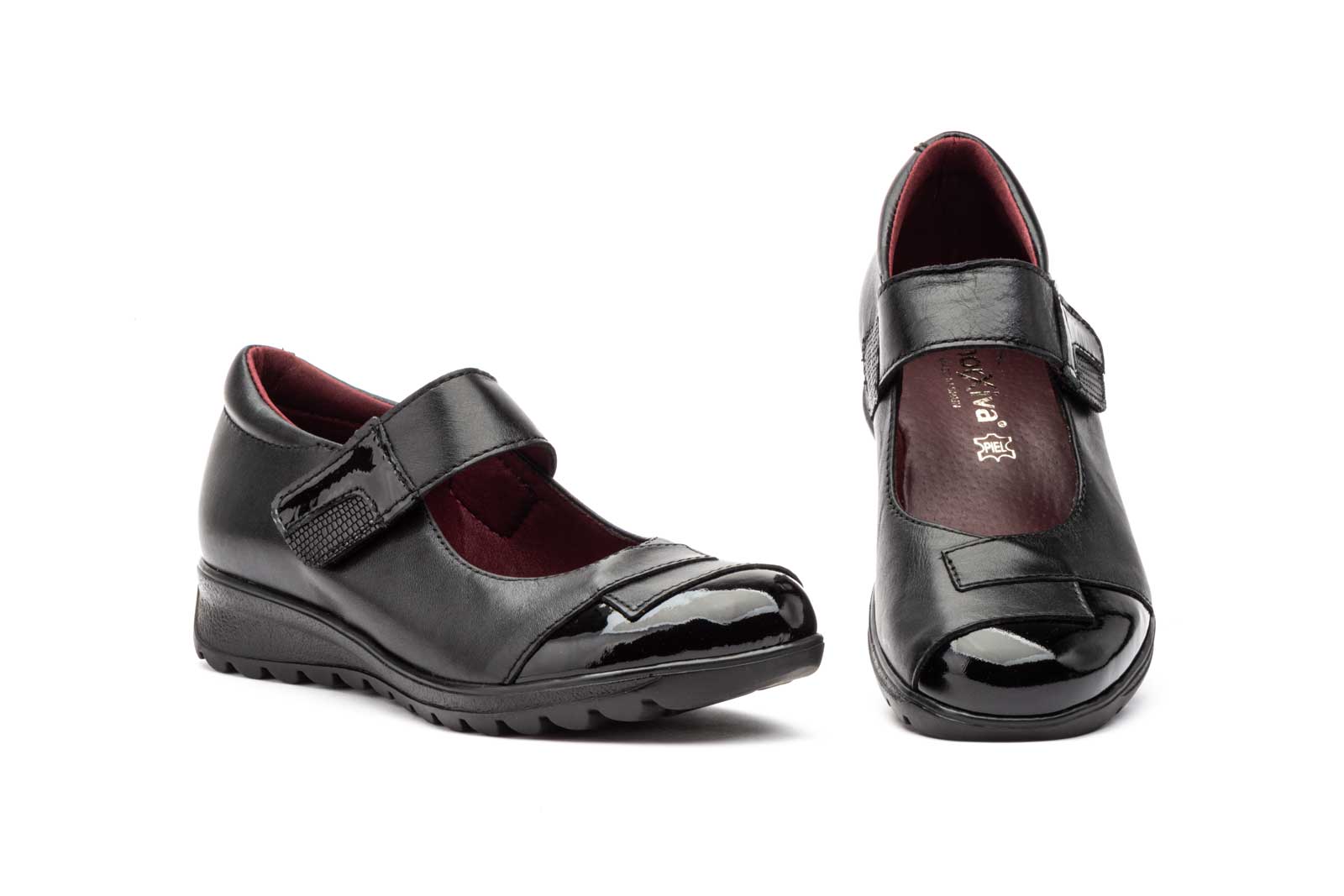 Zapatos Mujer Piel Negro Tipo Velcro  -  Ref. MX-920 Negro