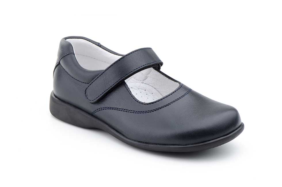 Zapatos Niña Piel Marino Colegial  -  Ref. 8029 Marino