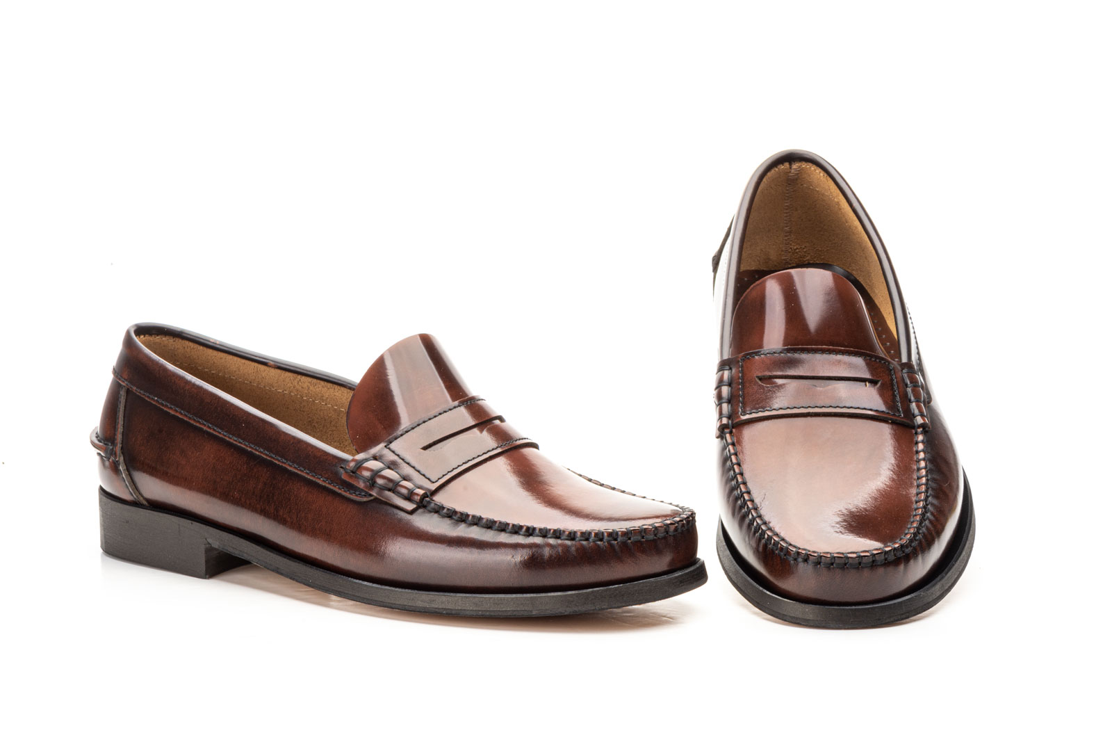 Castellanos Hombre Piel Marrón Antifaz Suela de Cuero  -  Ref. CA-102 Marrón