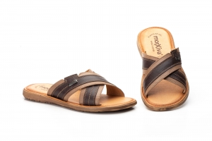 Sandalias Hombre Piel Texas Pardo Morxiva  -  Ref. MX-13201 Texas Pardo