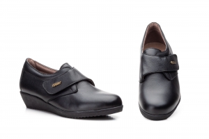 Zapatos Mujer Piel Negro Velcro  -  Ref. AE-391 Negro
