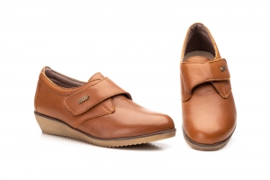 Zapatos Mujer Piel Cuero Velcro  -  Ref. AE-391 Cuero
