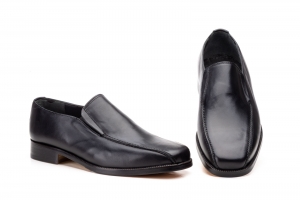 Zapatos Hombre Piel Negro Elásticos  -  Ref. 3240 Negro
