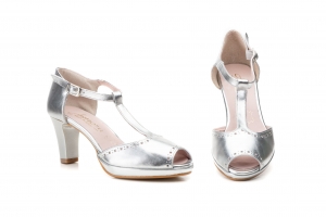 Sandalias Mujer Piel Plata Plataforma Annora  -  Ref. 3030 Plata