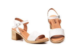 Sandalias Mujer Piel Beige Gel Tacón Hebilla  -  Ref. CT-660 Beige