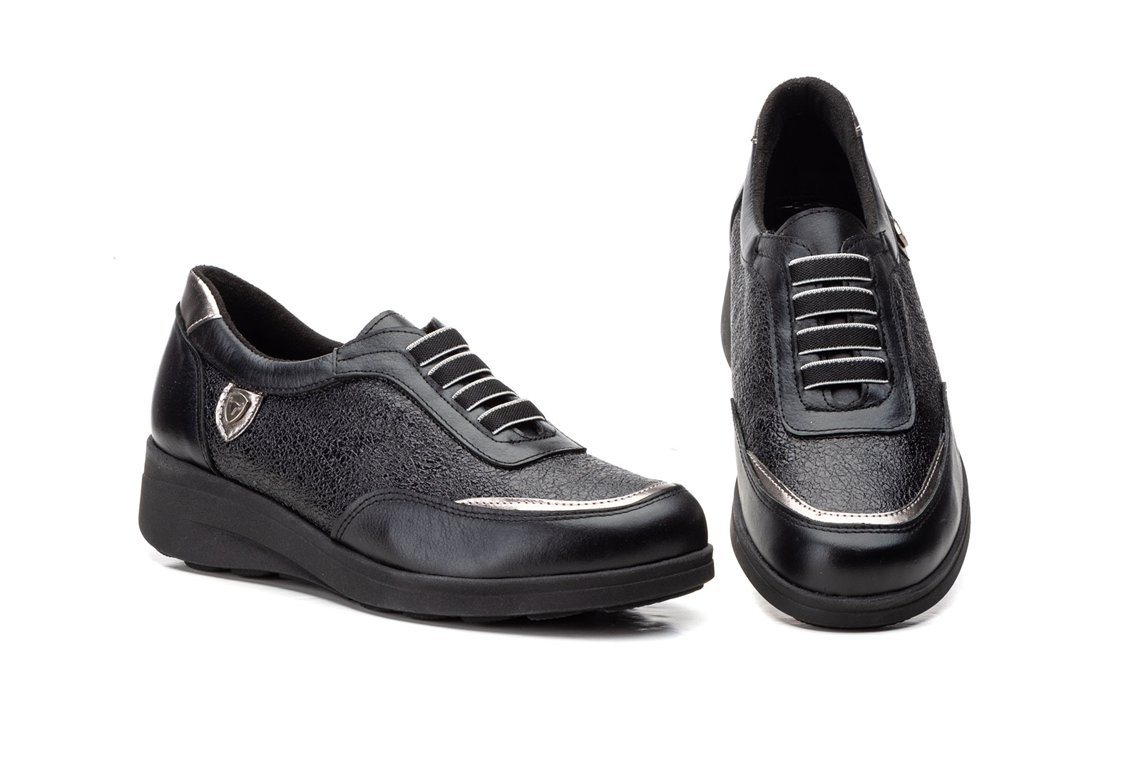 Deportivos Mujer Piel Negro  -  Ref. 5580 Negro