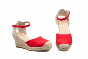 Alpargata Yute Mujer Tejido Rojo Cuña  -  Ref. 545203 Rojo
