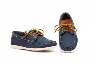 Náuticos Hombre Piel Nobuck Jeans Cordones  -  Ref. KL-2209 Jeans