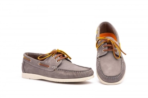 Náuticos Hombre PIel Nobuck Gris Cordones  -  Ref. KL-2209 Gris