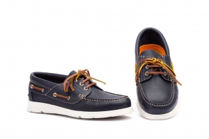 Náuticos Hombre Piel Napa Marino Cordones  -  Ref. KL-2052 Marino