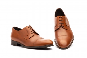 Zapatos Hombre Piel Cuero Cordones  -  Ref. NK-3210 Cuero